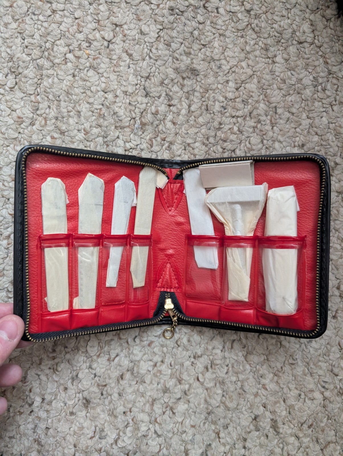 Vintage Barlow 7 Piece Executive Stainless Steel Tool Kit In Zipper Case Japan