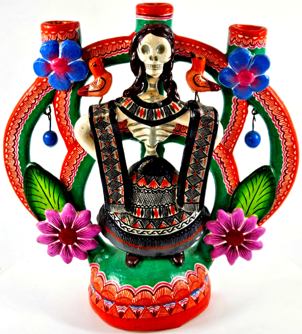 VTG Tree of Life & Death Catrina Candelabra Jorge Mercado Castillo Izucar Mexico