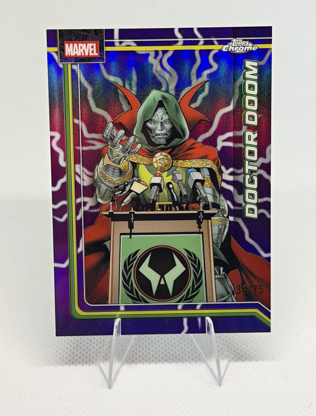 Topps 2026 Topps Chrome Marvel Doctor Doom  028/75 Purple Storm Lightning
