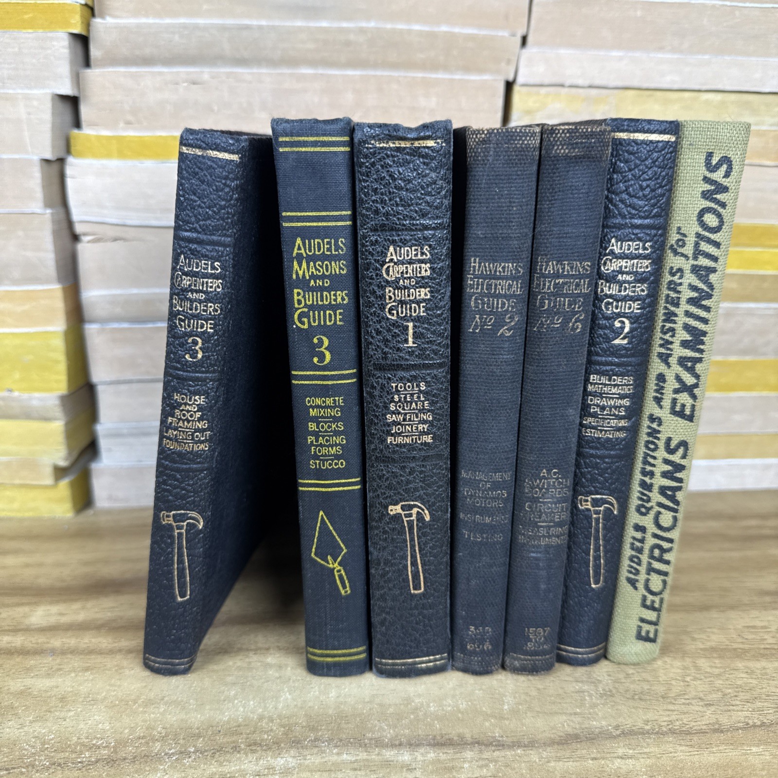 Lot Of 7 Audels Carpenters Masons Electrical Mixed Lot Vintage Books