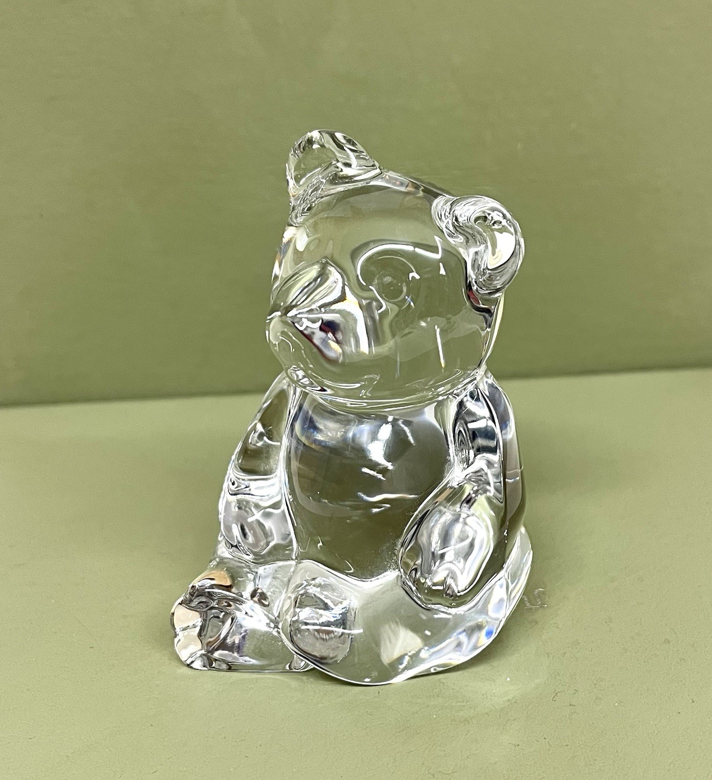 Princess House Teddy Bear 24% Lead Crystal Clear Figurine 3.75
