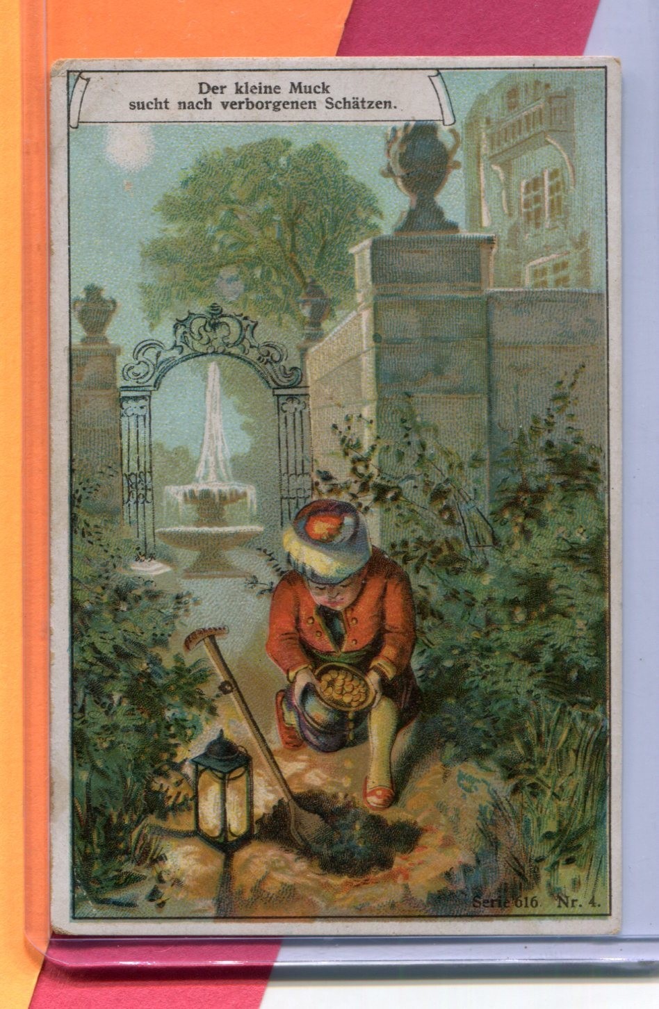 1912 GUTHERMANN'S COSMOS SOAP ADVERTIZING CARD SERIE 616 #4 DER KLEINE MUCK
