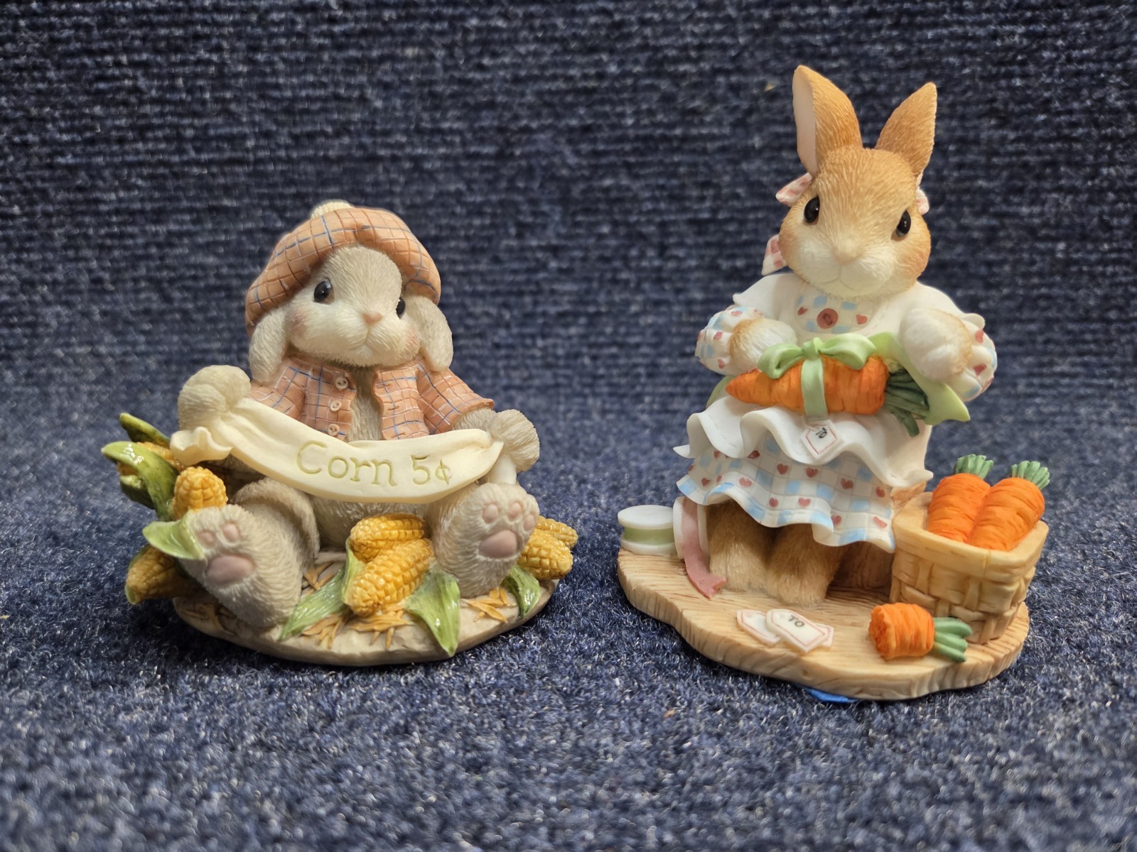 Two VTG Enesco My Blushing Bunnies Fall/Harvest 