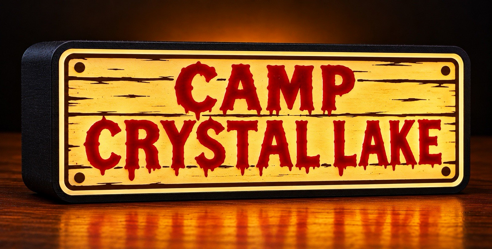 Camp Crystal Lake 3D Printed LightBox Desk Sign – Friday The 13th Horror Movie Camp Crystal Lake 3D Printed LightBox Desk Sign – Friday The 13th Horror Movie
