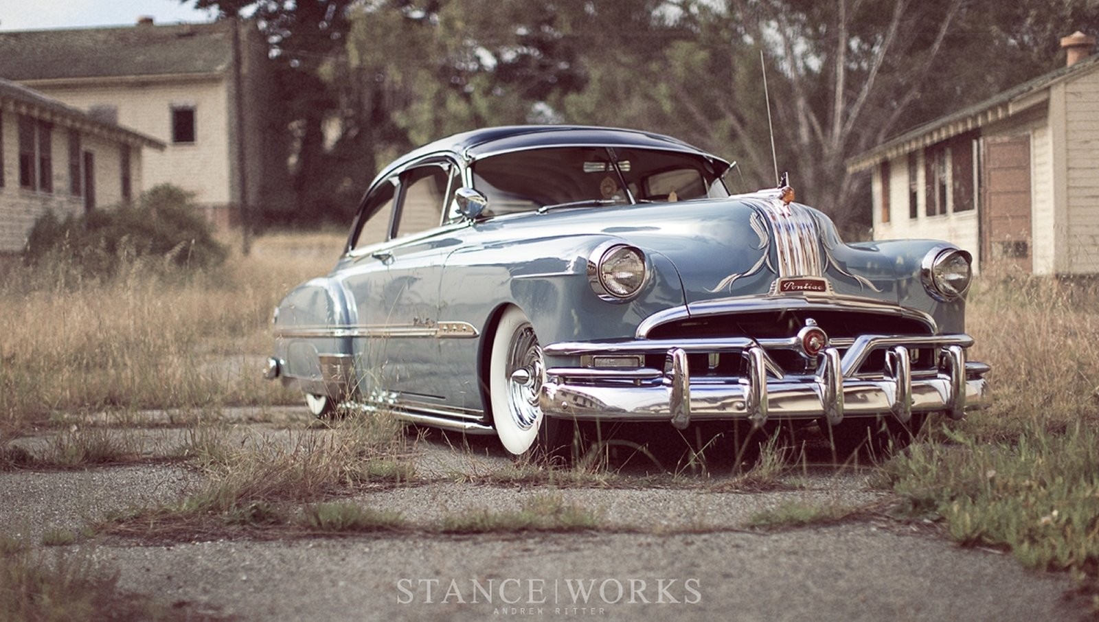 Cars 1951 pontiac chieftan deluxe sedan two door custom Art Print Poster 11x17