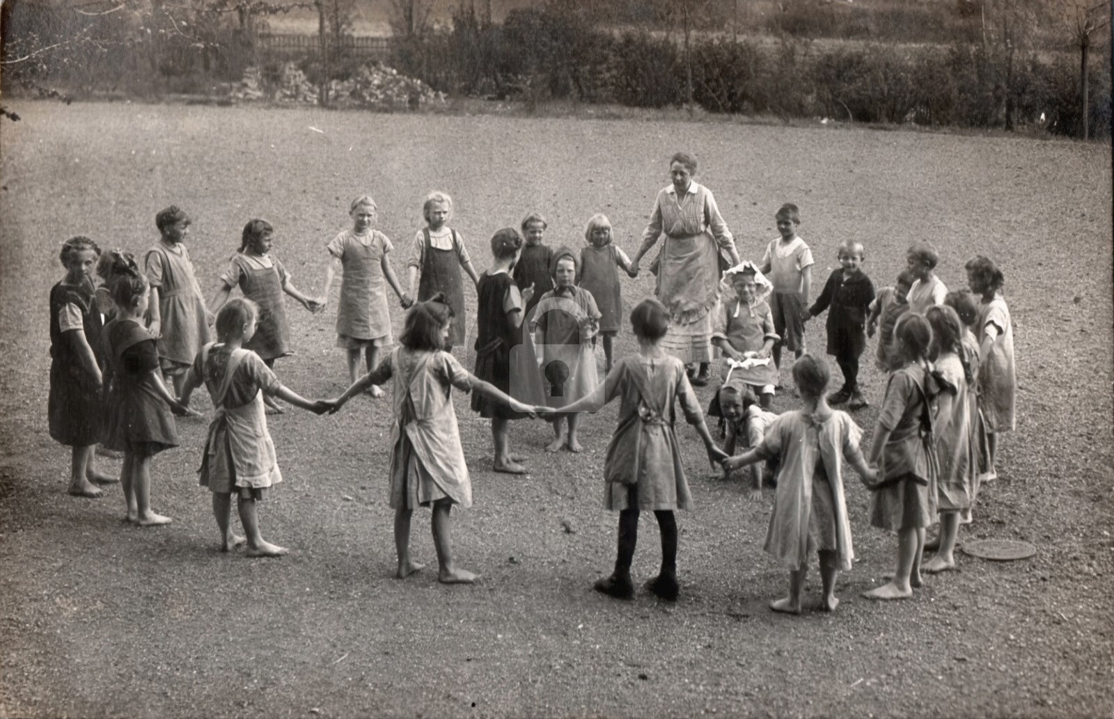 c1910s Childrens Playing Barefoot RPPC Photo Postcard COPY