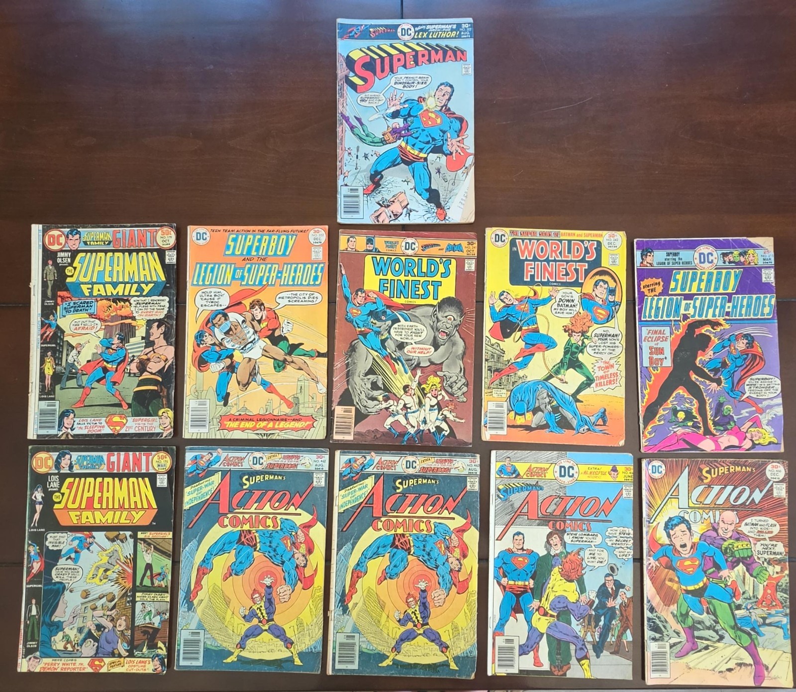 DC Superman 1976 Comic Lot 11 Books Action Superboy Legion World's Finest