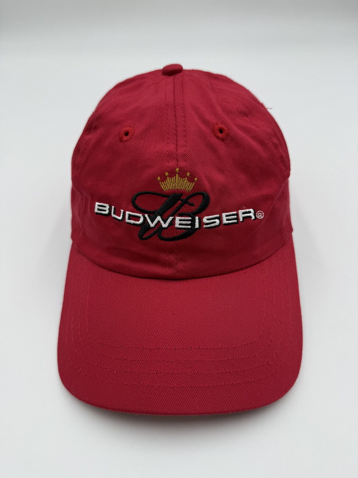 Vintage Budweiser Red Hat Adjustable Baseball Cap 2004 Beer Logo Strapback Adult