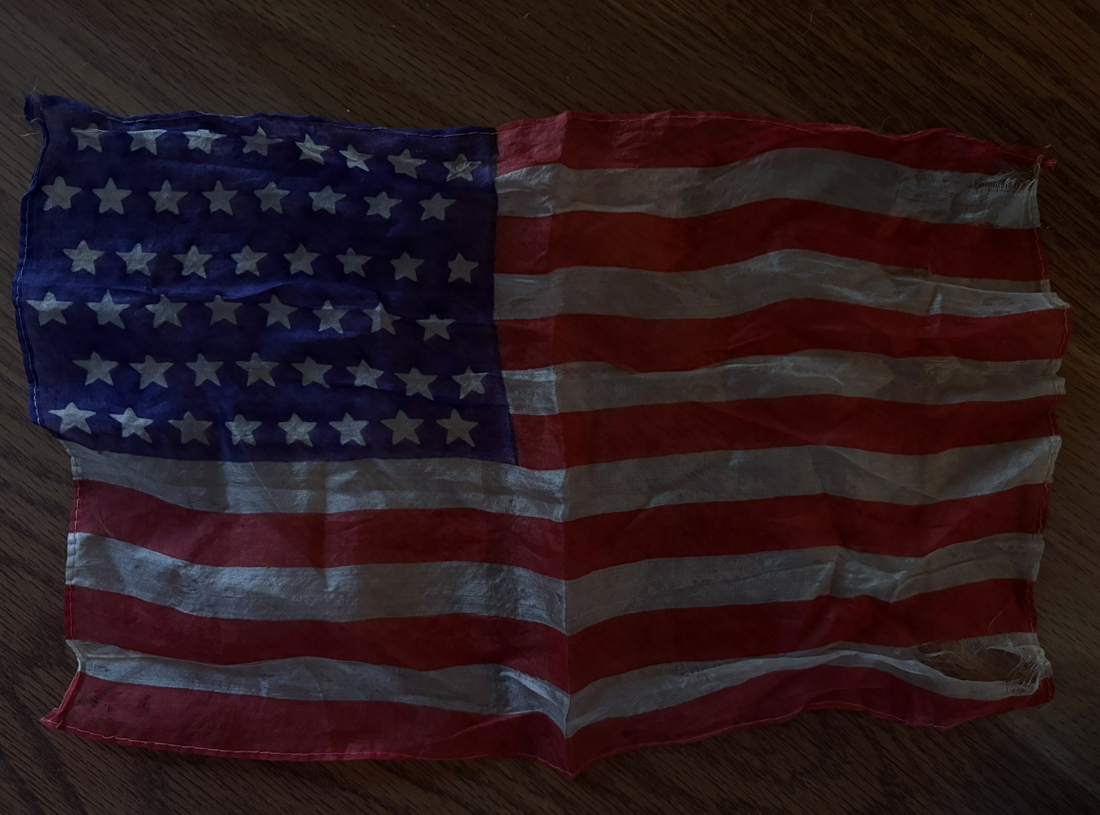 10x8 48 Star vintage silk American Flag pre-WWII USA Old Glory Patriotic