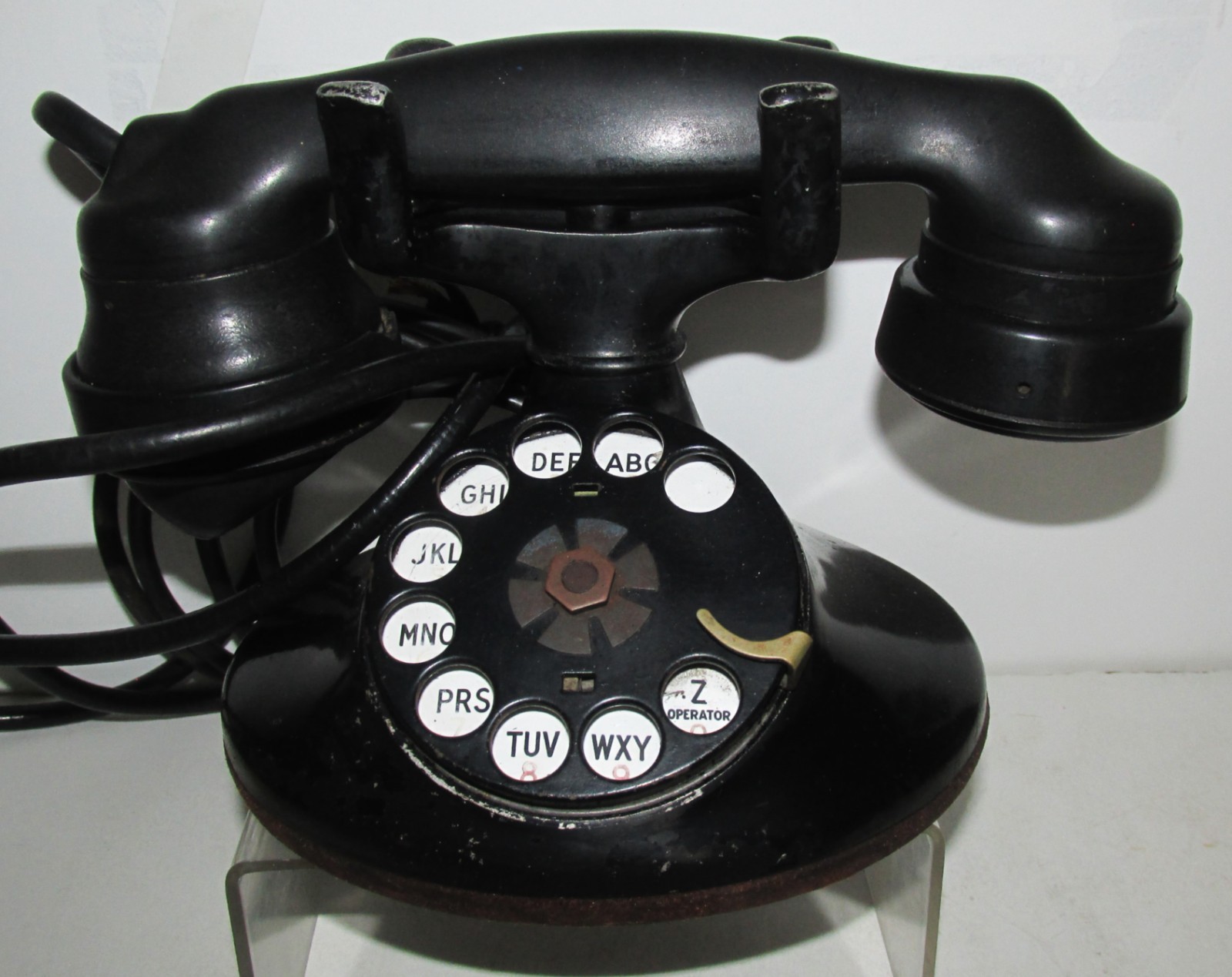 ORIGINAL 1930's Oval Base Dial Telephone Western Electric 220 w E-1 Handset