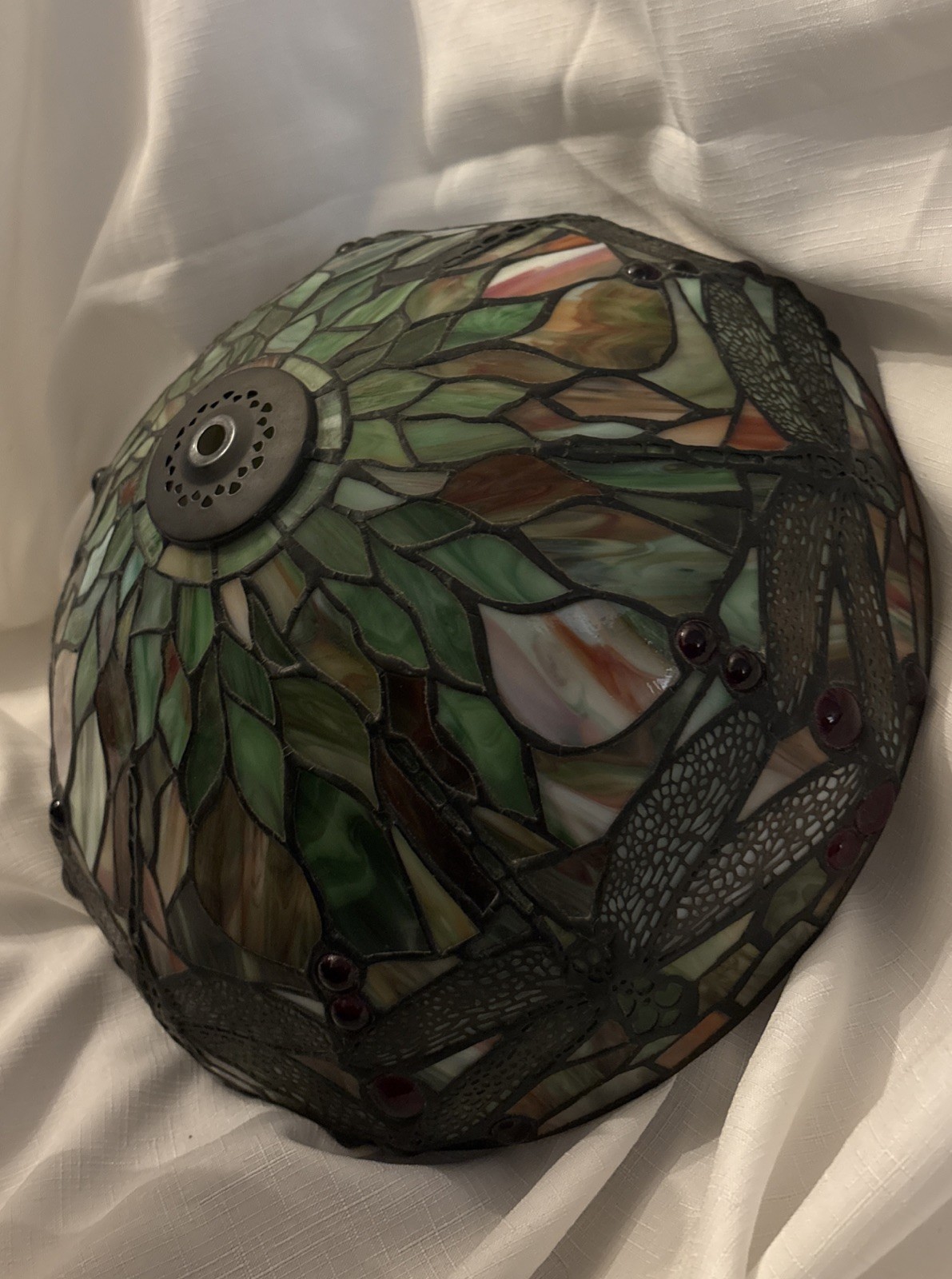 Vintage Quoizel Collectables Dragonfly Stained Glass Lamp Shade Tiffany Style Vintage Quoizel Collectables Dragonfly Stained Glass Lamp Shade Tiffany Style