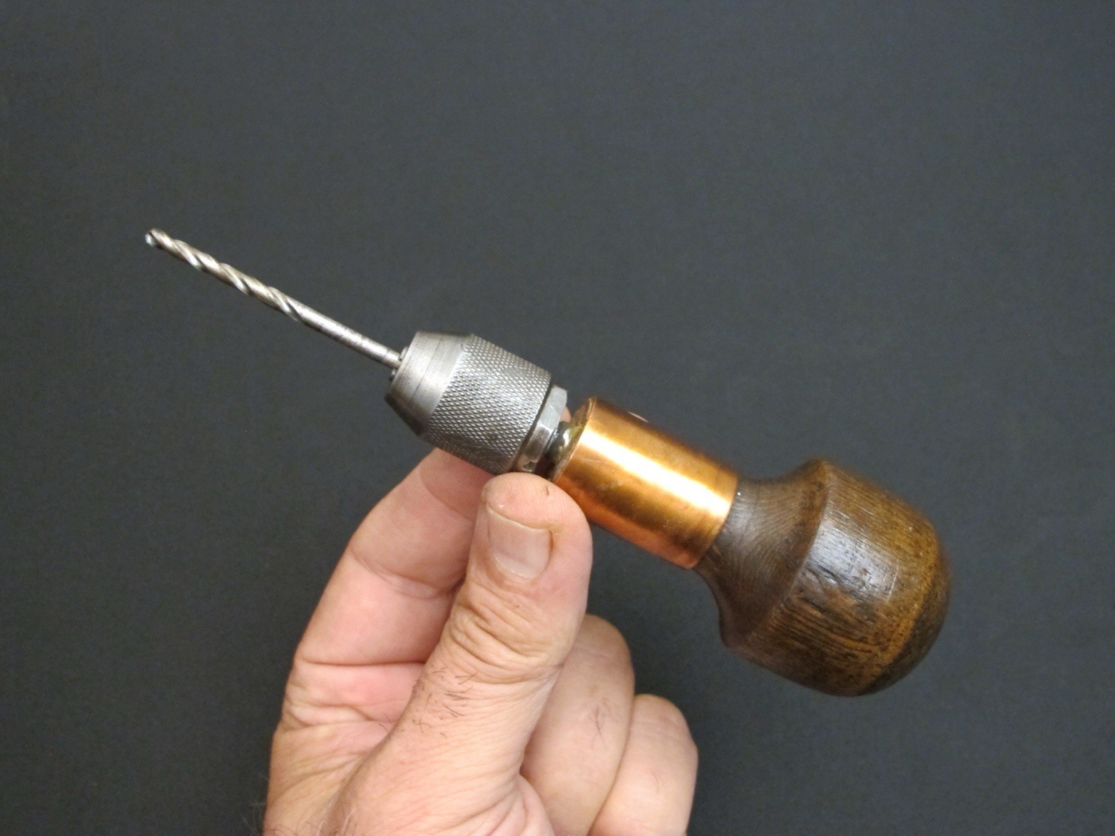 Unusual Vtg Jewelers/Watchmakers Workbench Hand Drill Pin Vise Antique Rare Tool