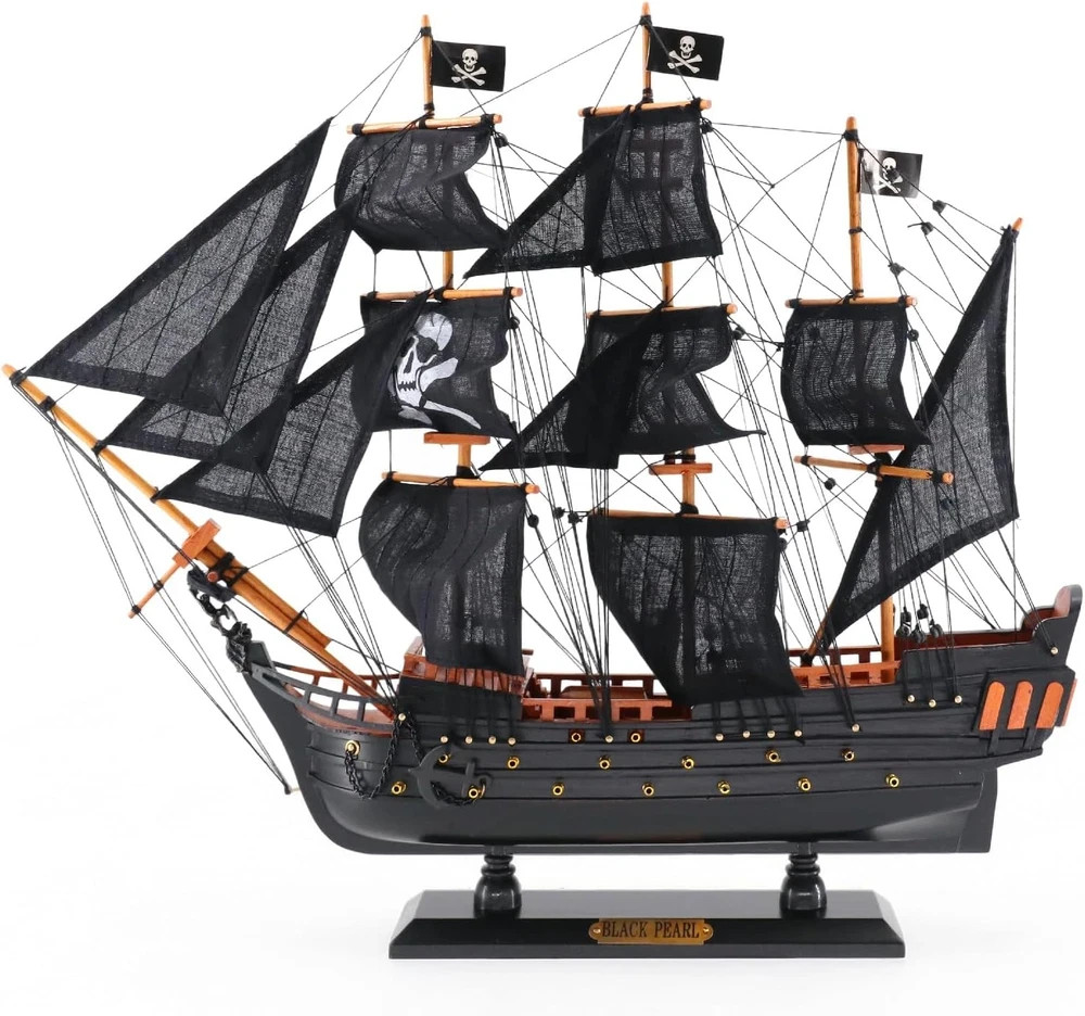 The Black Pearl Wooden Pirate Ship Model 20