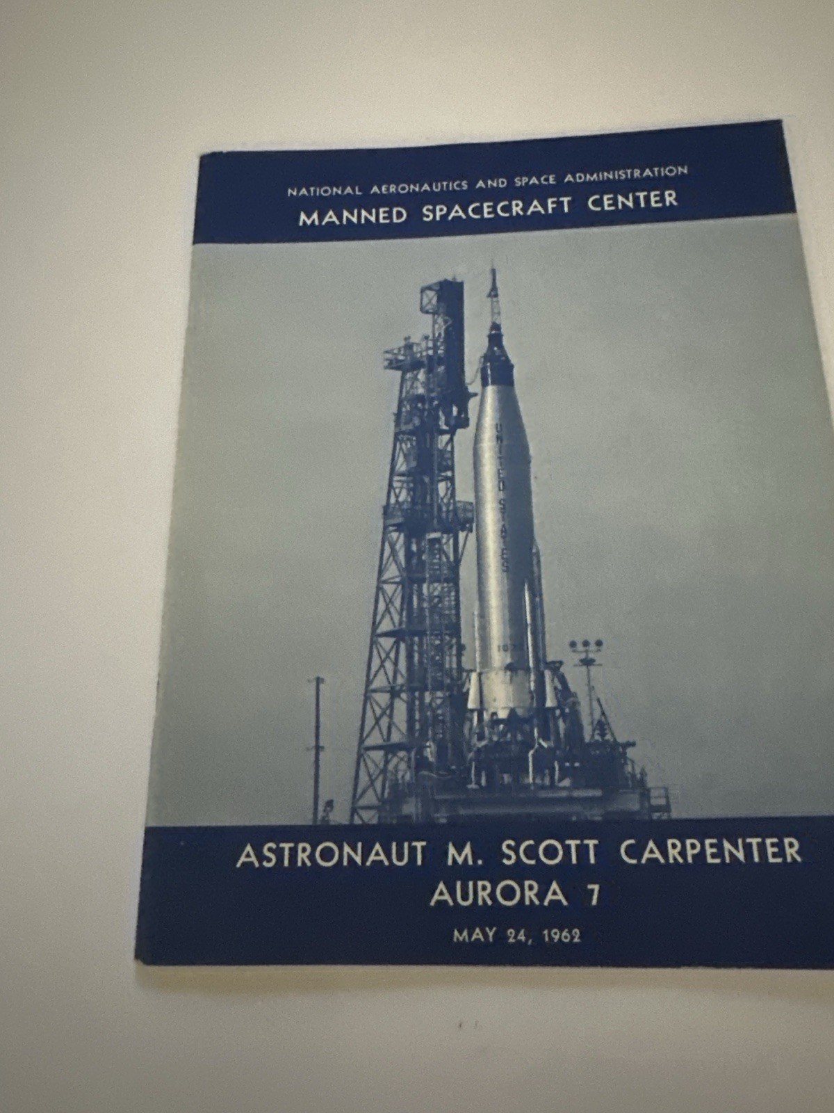 NASA M. Scott Carpenter Aurora 7 Mercury Mission Booklet 1962