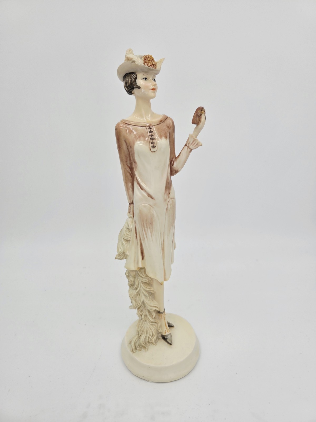 Seymour Mann Art Deco 1920's Flapper Elegant Lady Woman Fan Resin Figurine 11.5