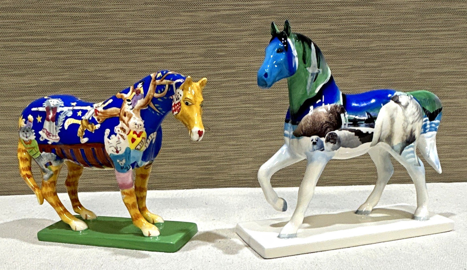 Trail of Painted Ponies- Pair of 2 Retired Porcelain Horse Collectible Figurines Trail of Painted Ponies- Pair of 2 Retired Porcelain Horse Collectible Figurines