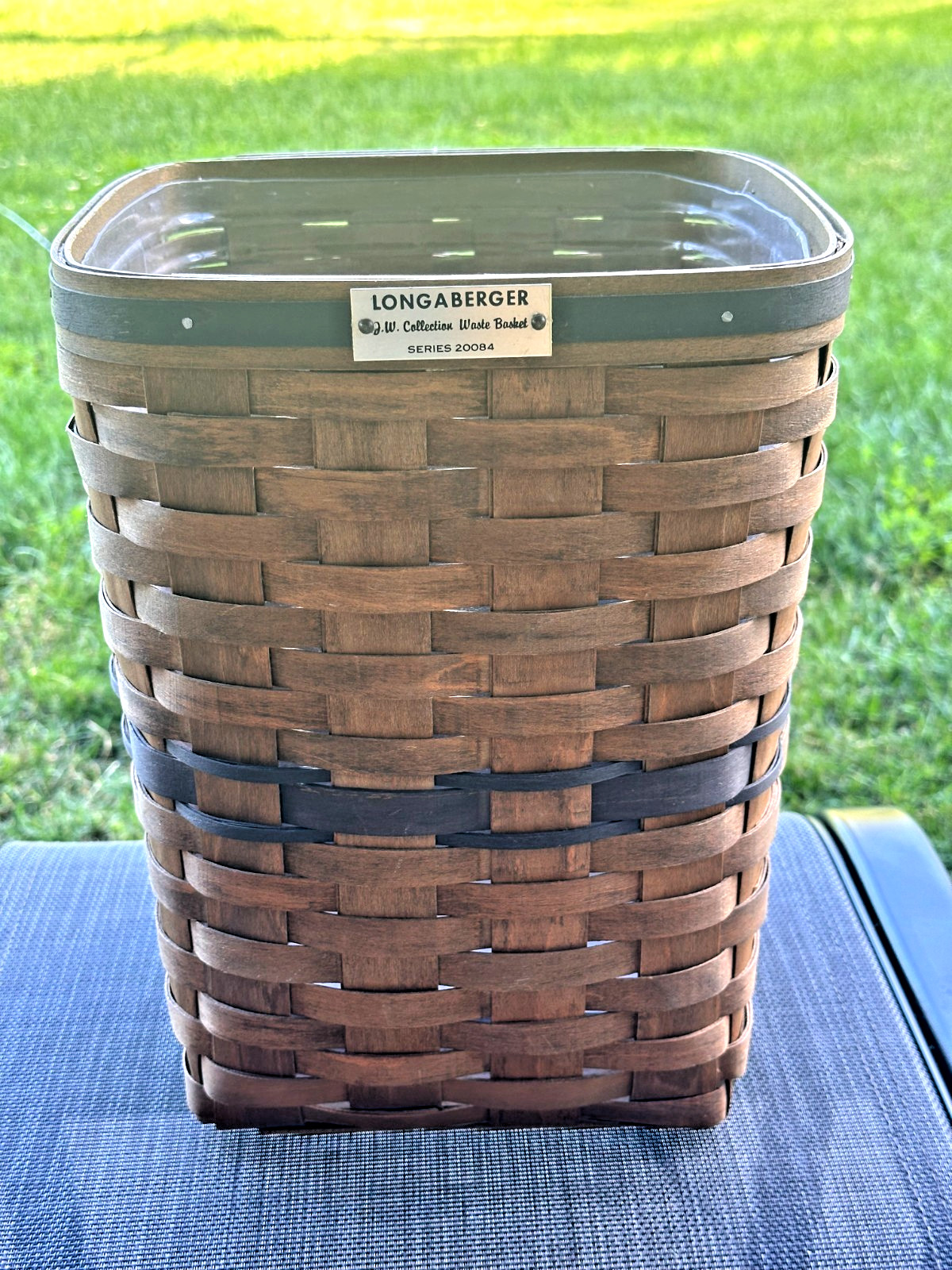 LONGABERGER J.W. COLLECTION (ULTRA RARE) WASTE BASKET 20084 KAS INITIALS 1984