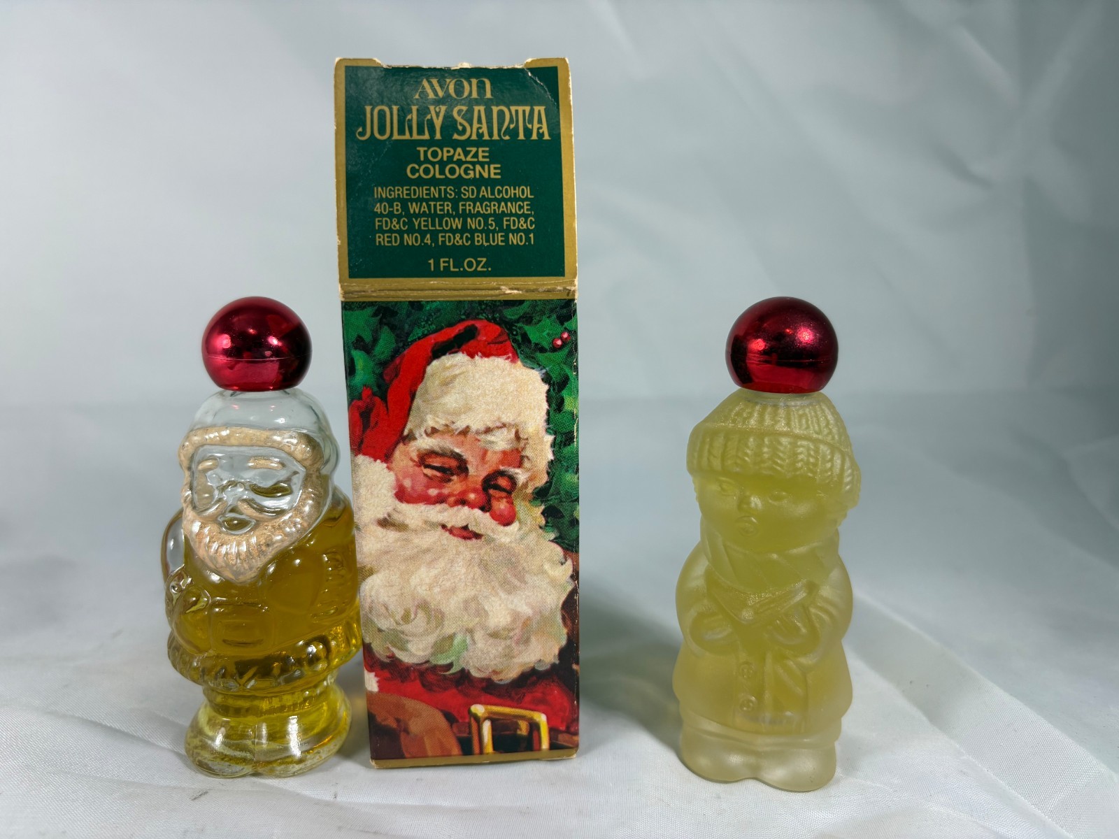 Vintage Avon Jolly Santa Topaze Caroler Moonwind Perfume Bottles