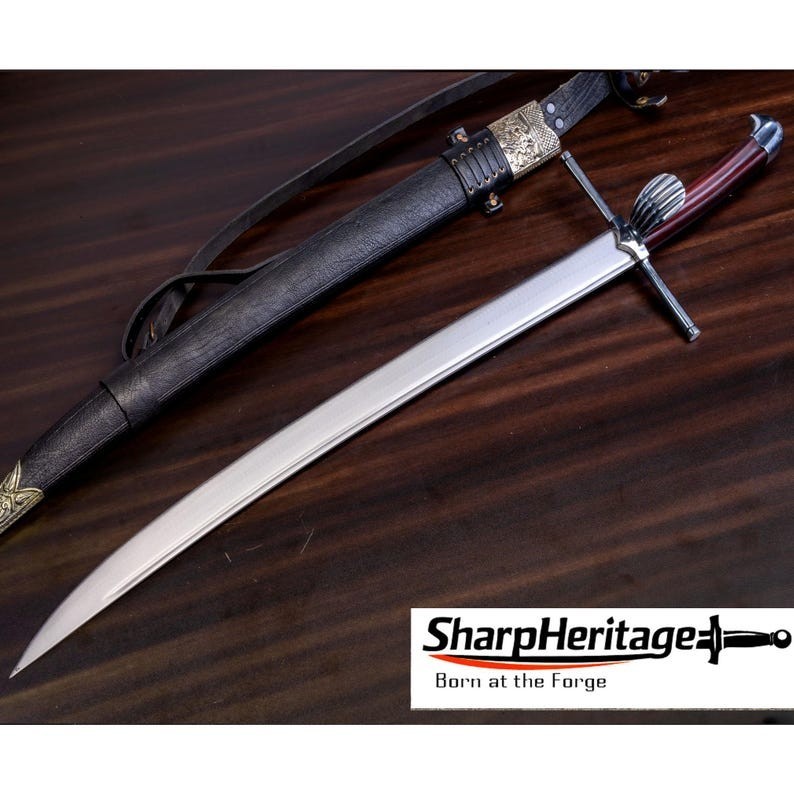Hand Forged Grosses Messer Sword, 29 Inch 5160 Carbon Steel Blade, Rosewood Hand Hand Forged Grosses Messer Sword, 29 Inch 5160 Carbon Steel Blade, Rosewood Hand