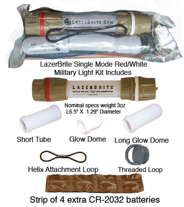 LazerBrite Military Tactical Flashlight Glow Stick RED and GREEN  