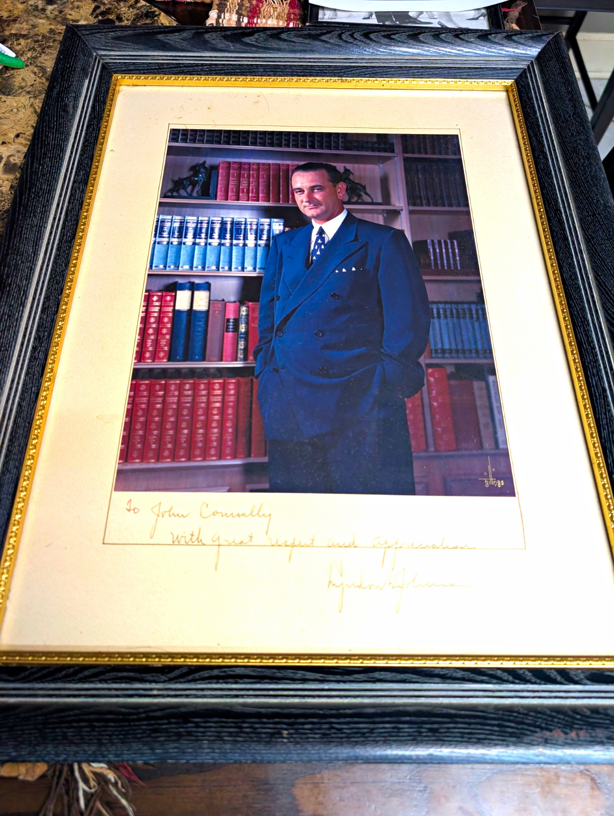 Lyndon B. Johnson Framed Signed Photo, Inscribed, Historical, Dated 1968