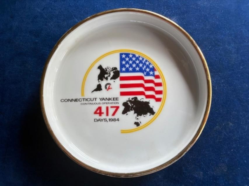 Vtg 1984 Connecticut Yankee Atomic/Nuclear Plant Cont. Ops Ashtray - 6.5\