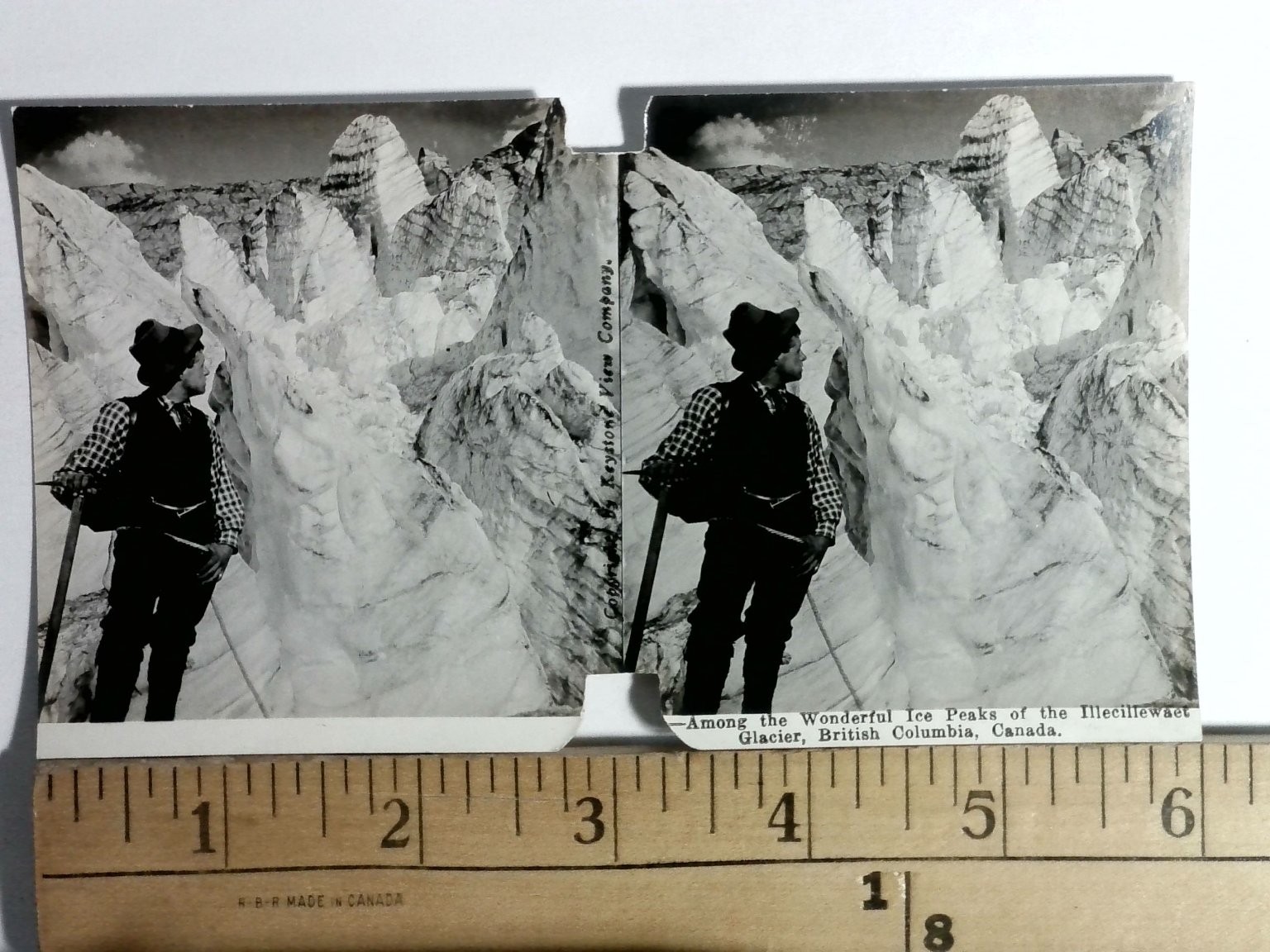 Illecillewaet Glacier Stereoview Keystone View Co. British Columbia Canada