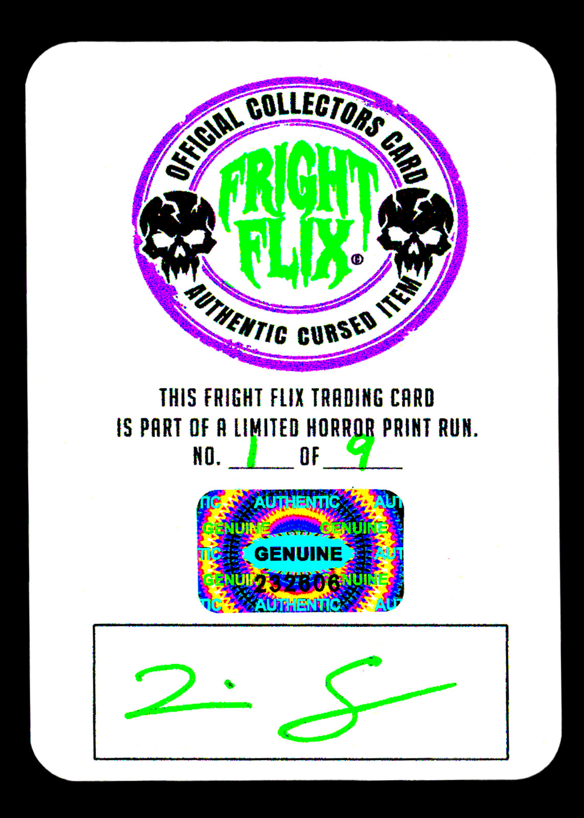 Fright Flix - Leprechaun *UNDEAD* Holo Card Fan Made Print *MINT* Signed