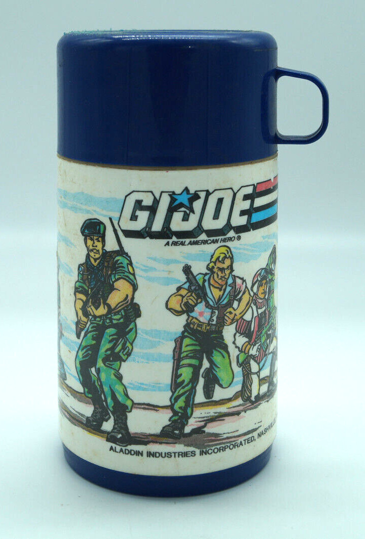 G.I. Joe Lunchbox Thermos 1986 Hasbro Aladdin 8oz Clean