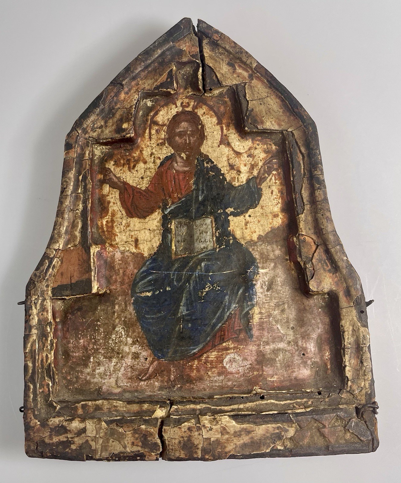 Antique Russian 19th C. Orthodox Icon of Jesus Christ Jesus The Teacher