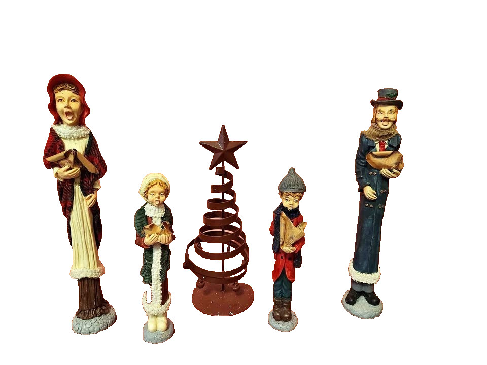 Christmas Carolers w/ Tree Family of Four