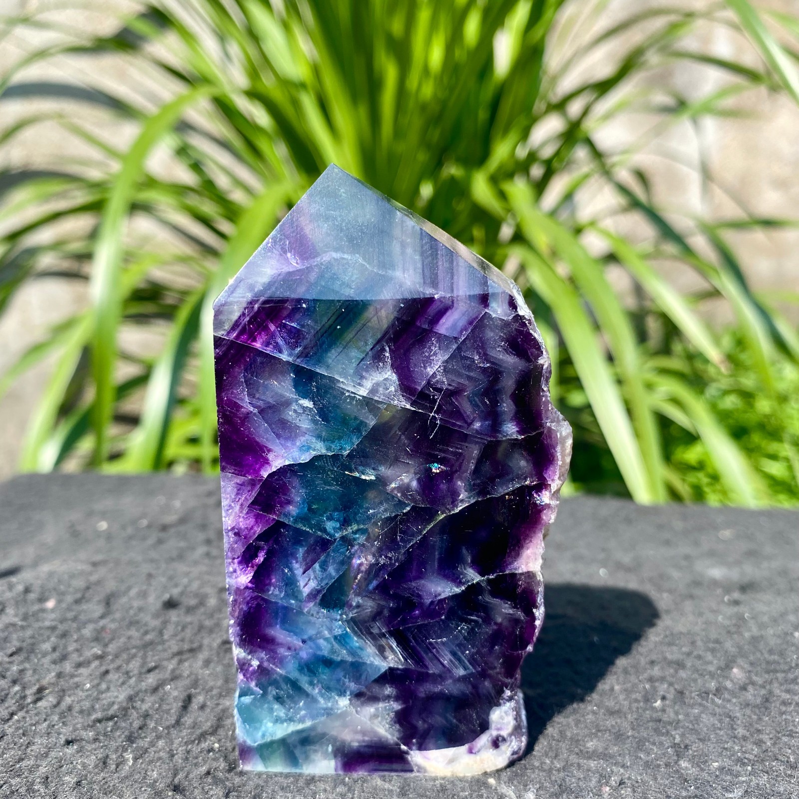 250G Natural Fluorite Crystal Column Magic Wand Obelisk Point Earth Healing