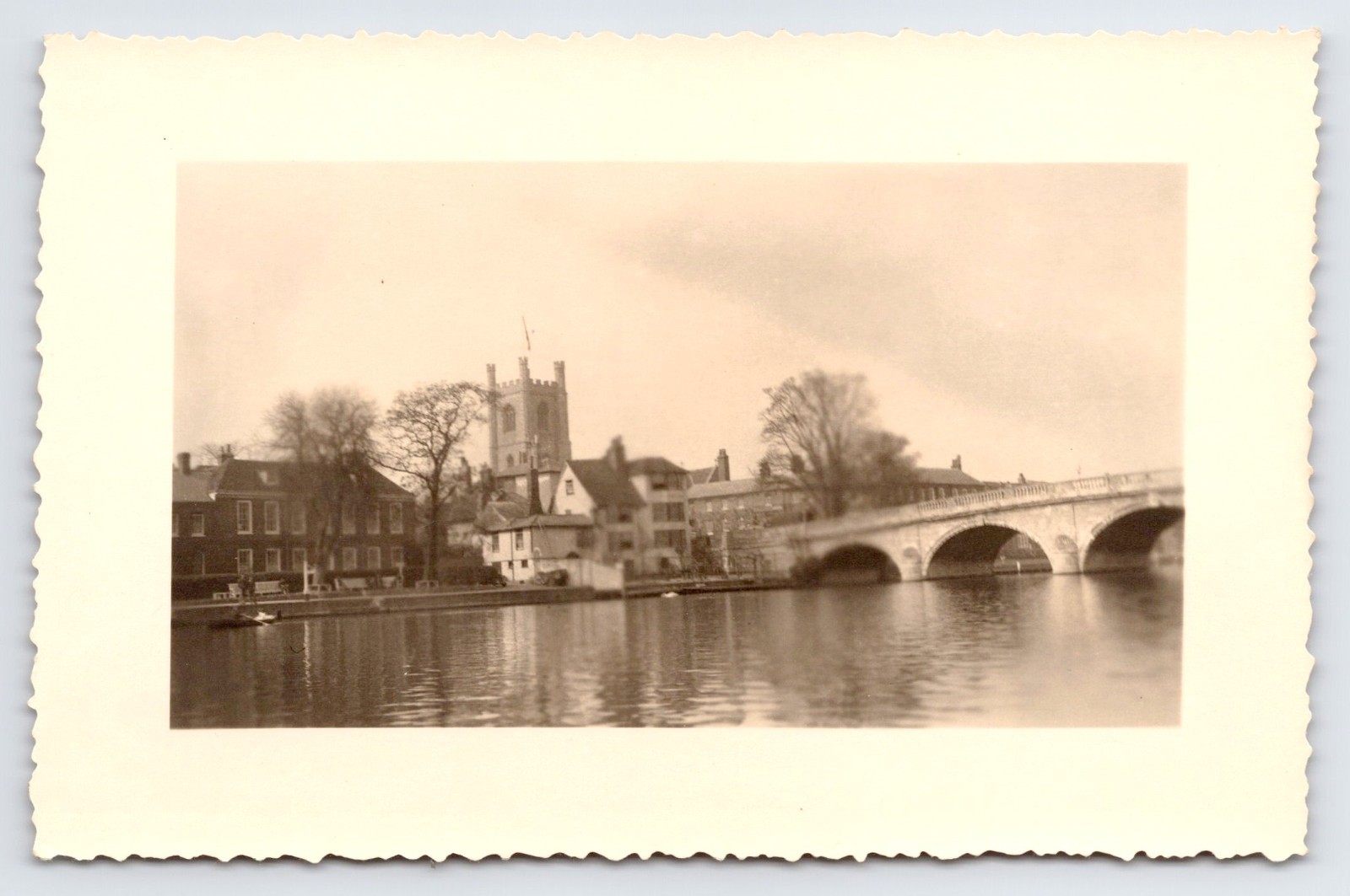 Henley Bridge, River Thames, Henley-On-Thames, England, RPPC, Vintage Postcard