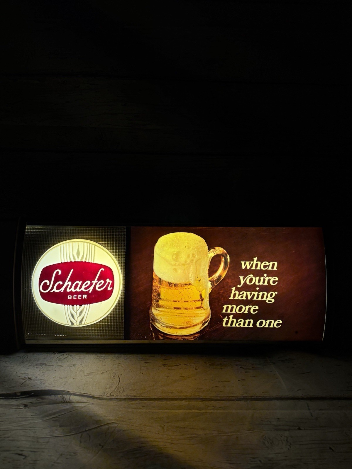 VTG Schaefer Beer When You\'re Having More Than One Lighted Hanging Beer Sign VTG Schaefer Beer When You\'re Having More Than One Lighted Hanging Beer Sign