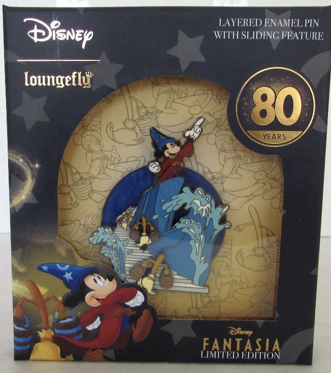 Disney Loungefly Sorcerer Mickey Fantasia Brooms Jumbo Pin LE 2500