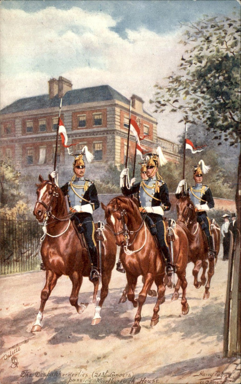 Mounted Lancers Parade Military Tuck c1900s-10s Vintage Postcard Mounted Lancers Parade Military Tuck c1900s-10s Vintage Postcard