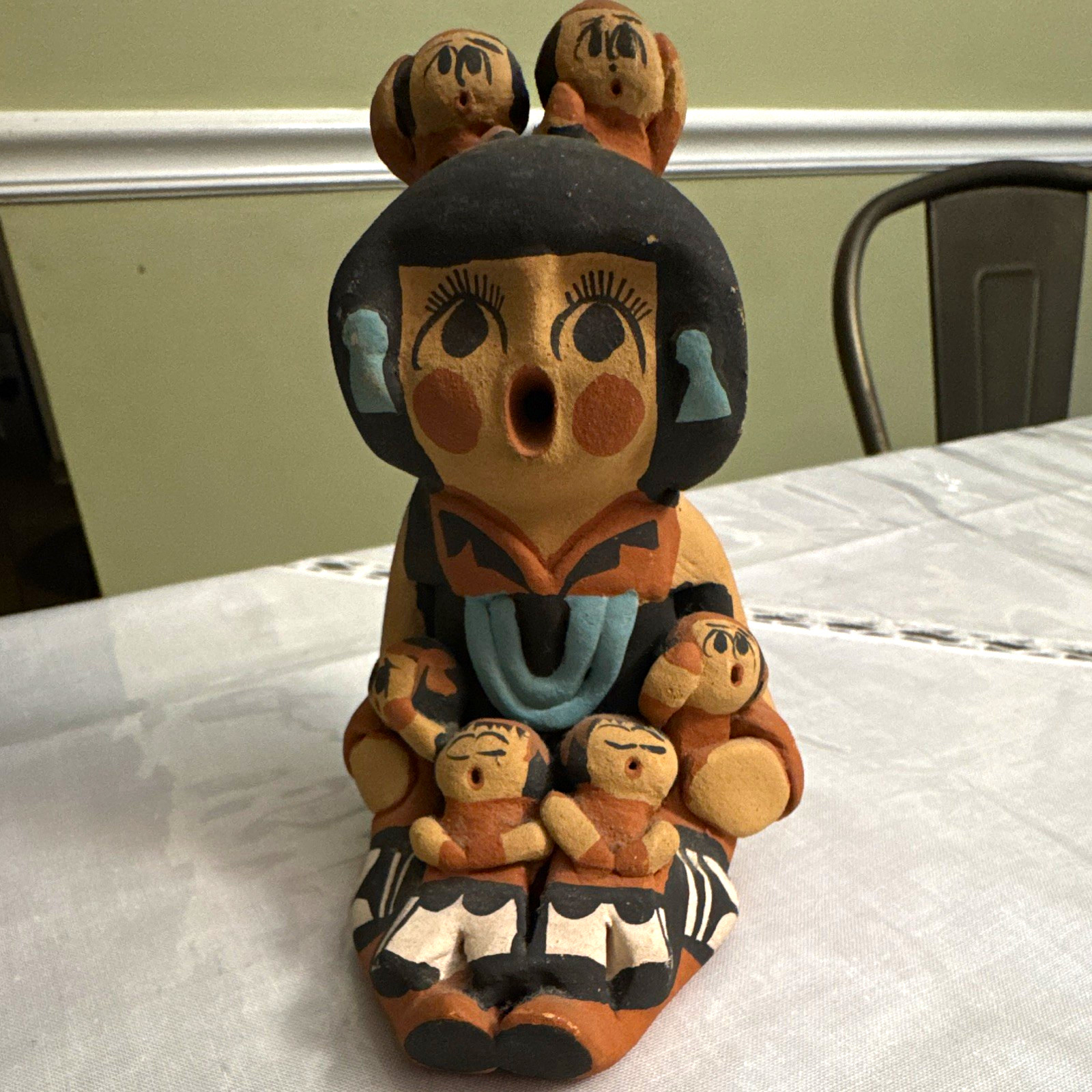 Caroline Sando Jemez Pueblo Native American Storyteller Pottery 6 Children