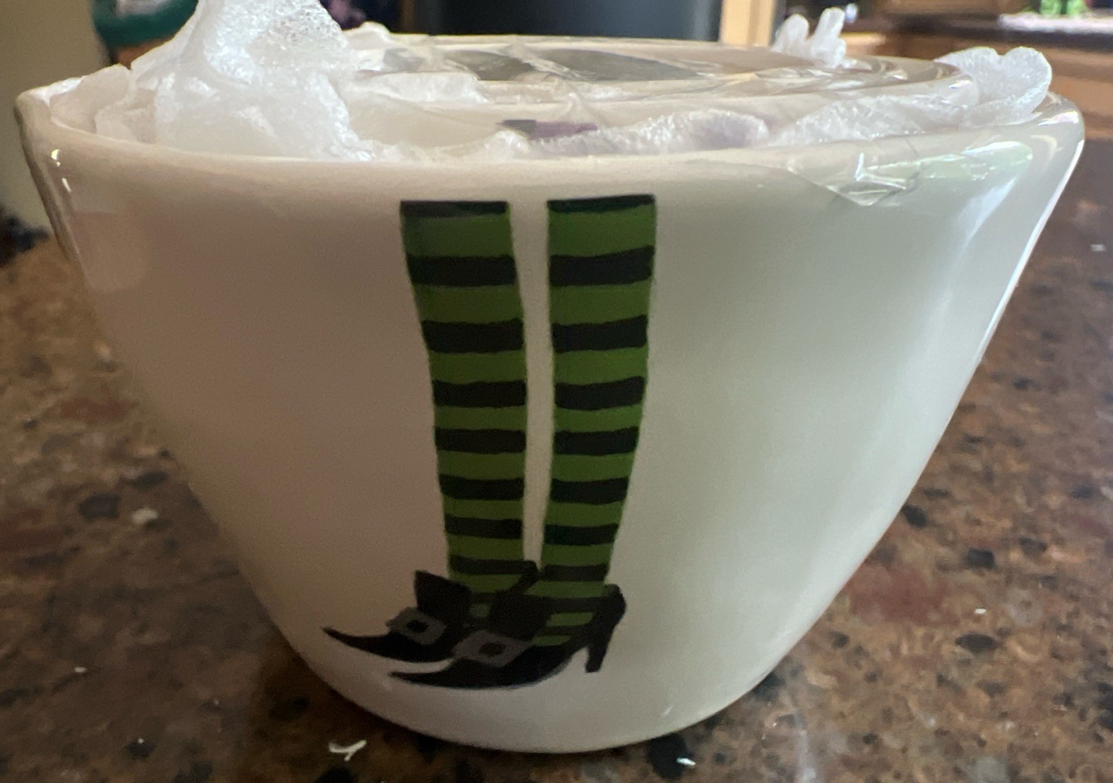 NEW-Rae Dunn  Halloween WITCH'S LEGS Colorful Stoneware Measuring Cups