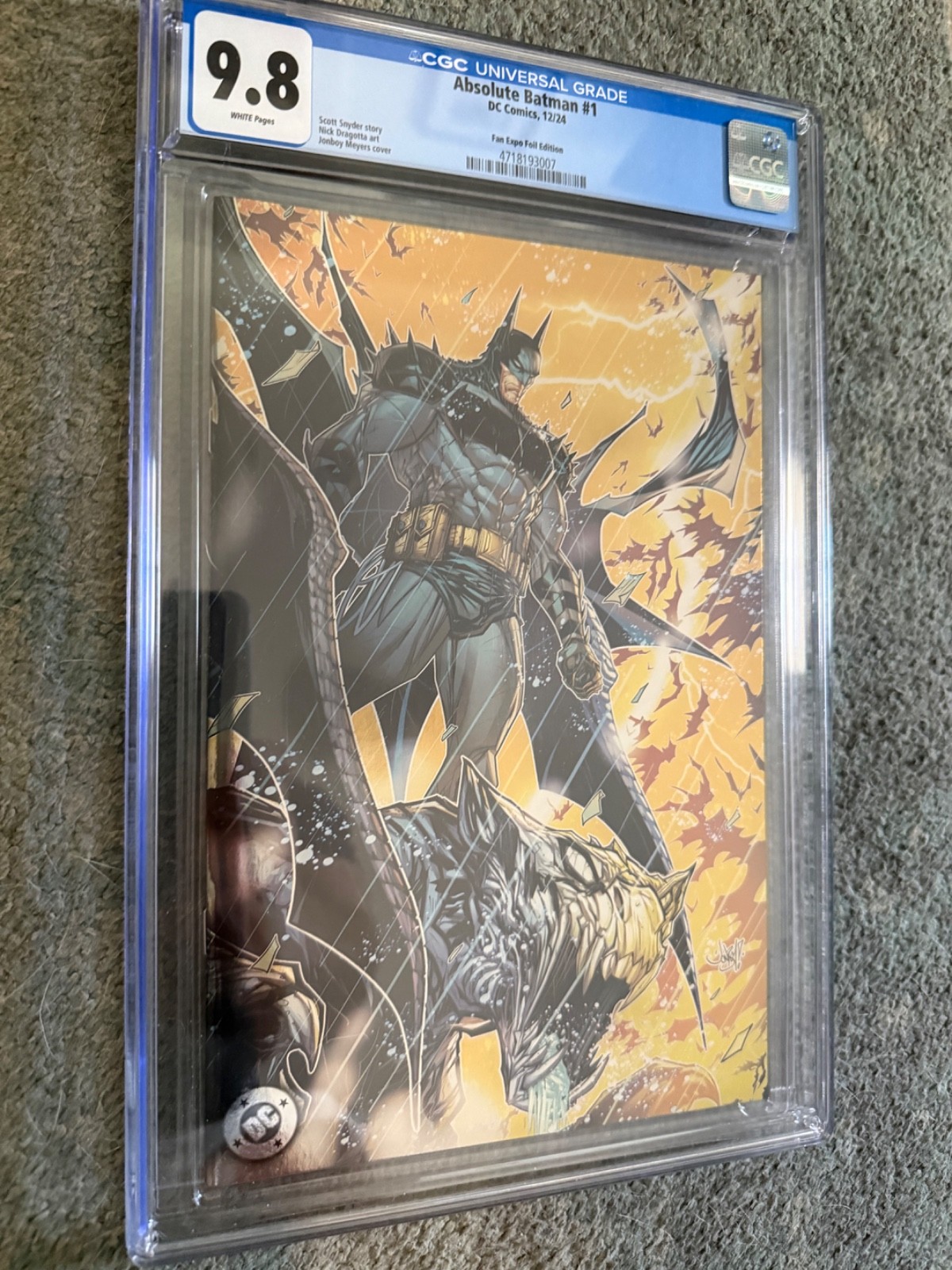 2024 DC Absolute Batman 1 Jonboy Meyers FAN EXPO Exclusive Foil Variant CGC 9.8
