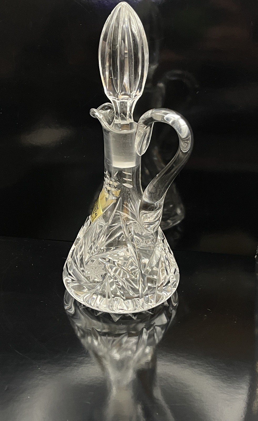 Vintage West Germany Hand Cut Lead Crystal Cruet Decanter Stopper 7”