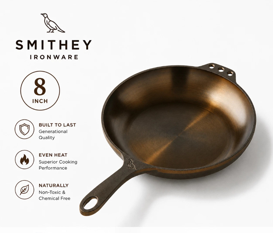 Smithey Seasoned Cast Iron Chef Skillets 8 in NEW