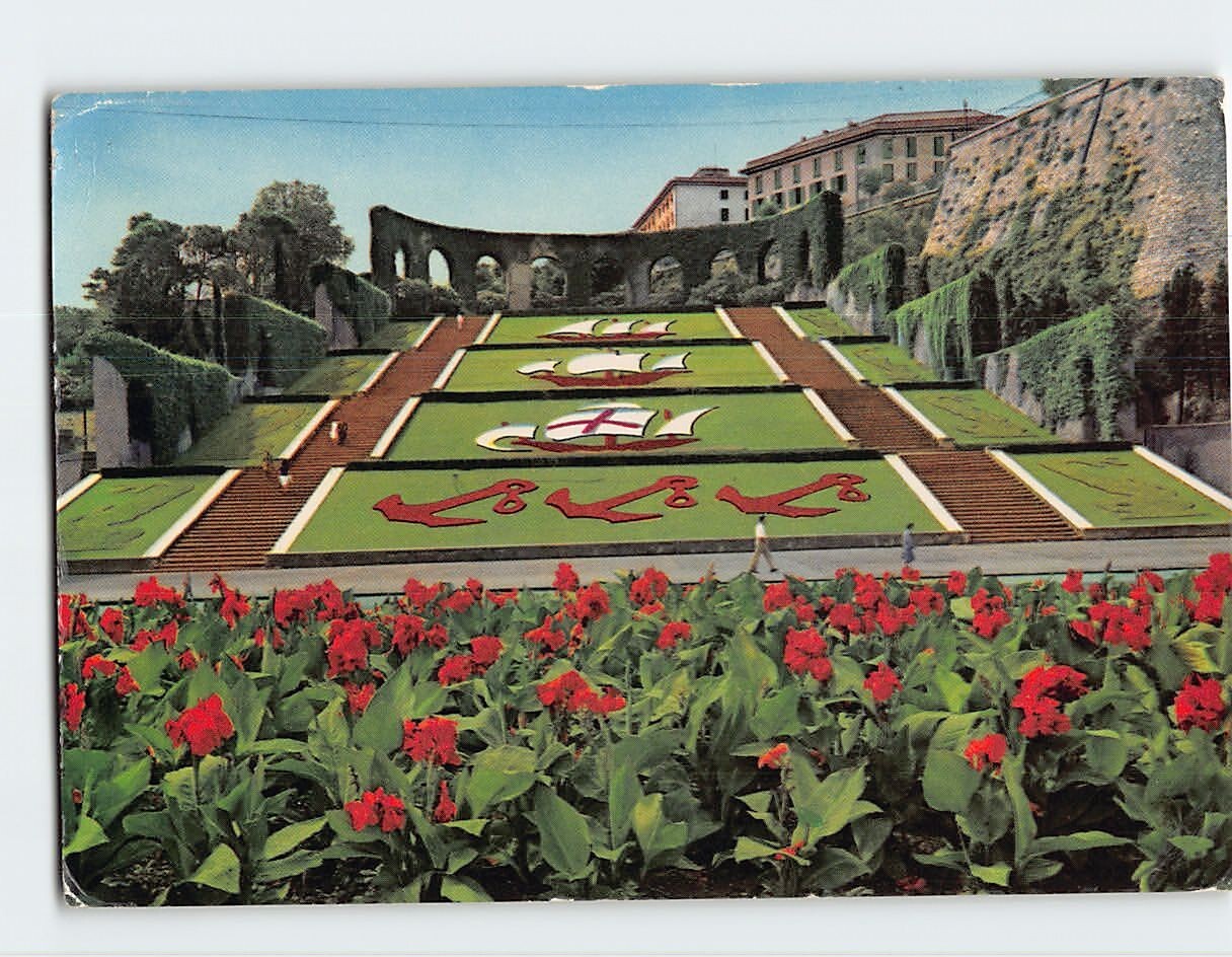 Postcard The Gardens of the Victory\'s Square, Genoa, Italy