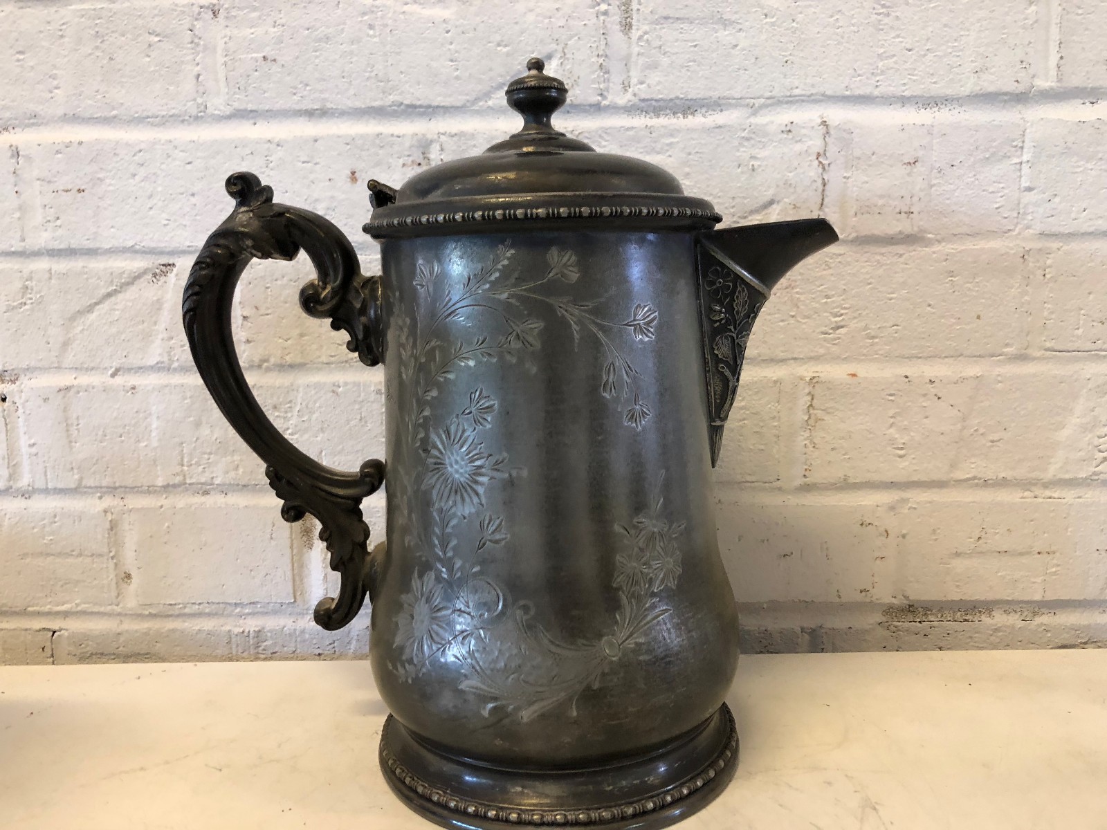 Antique Mermod Jaccard Saint Louis Quadruple Silver Plated Water Pitcher