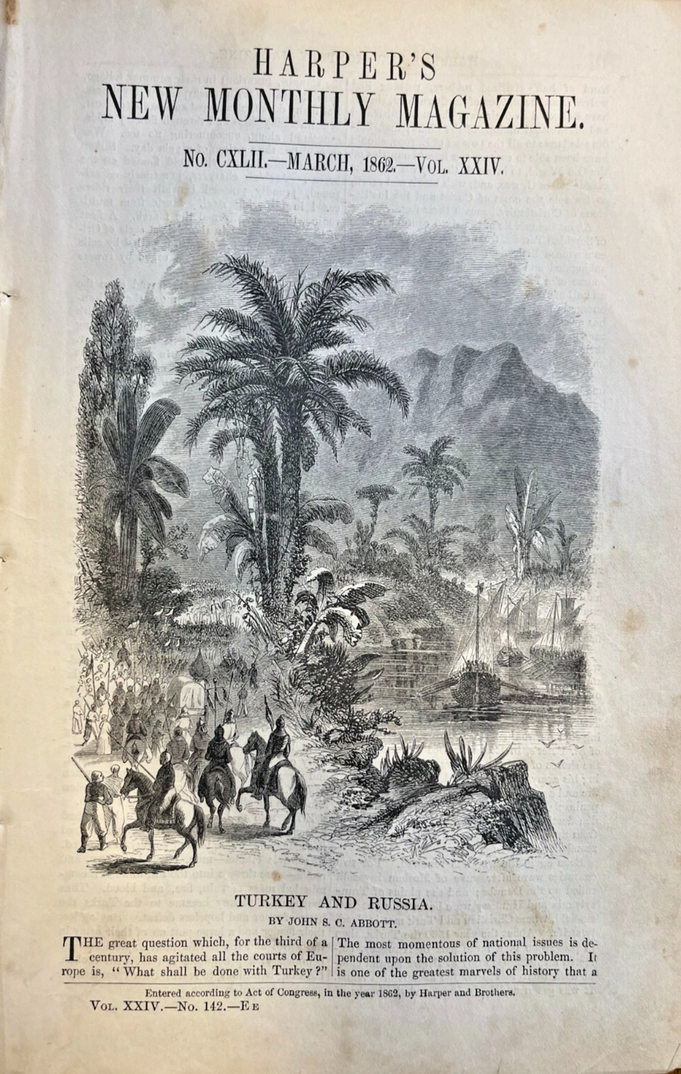 1862 Turkey and Russia Constantinople Bosporus River illustrated