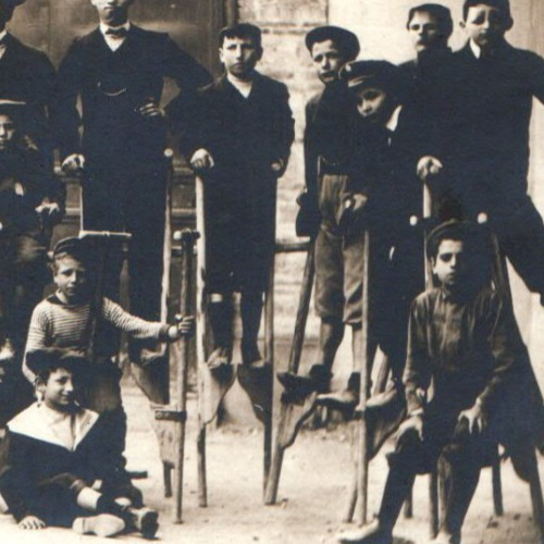 Children On Stilts Band RPPC Real Photo Postcard