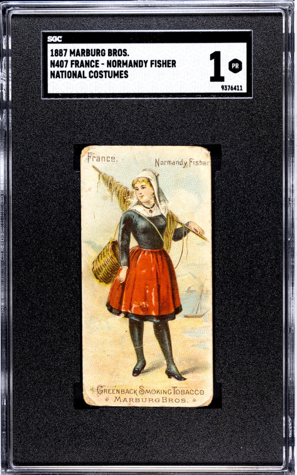 1887 Marburg Bros. N407 France Normandy Fisher National Costumes SGC 1 1887 Marburg Bros. N407 France Normandy Fisher National Costumes SGC 1