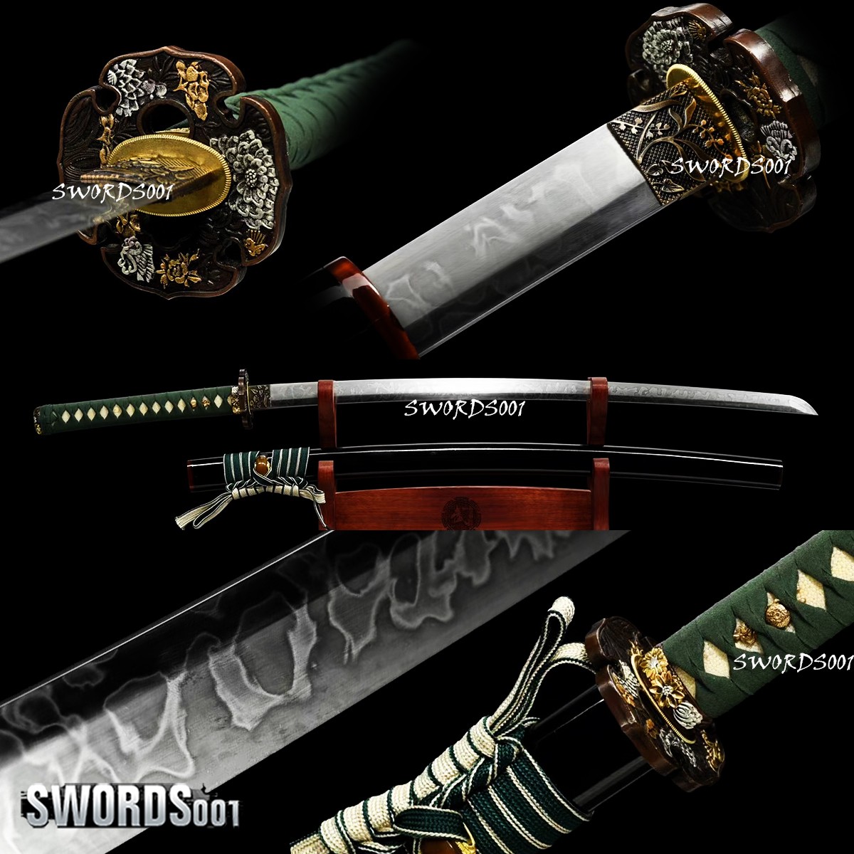 Top-level Hand Polished Clay Tempered T10 Steel Japanese Sword Brass Fittings
