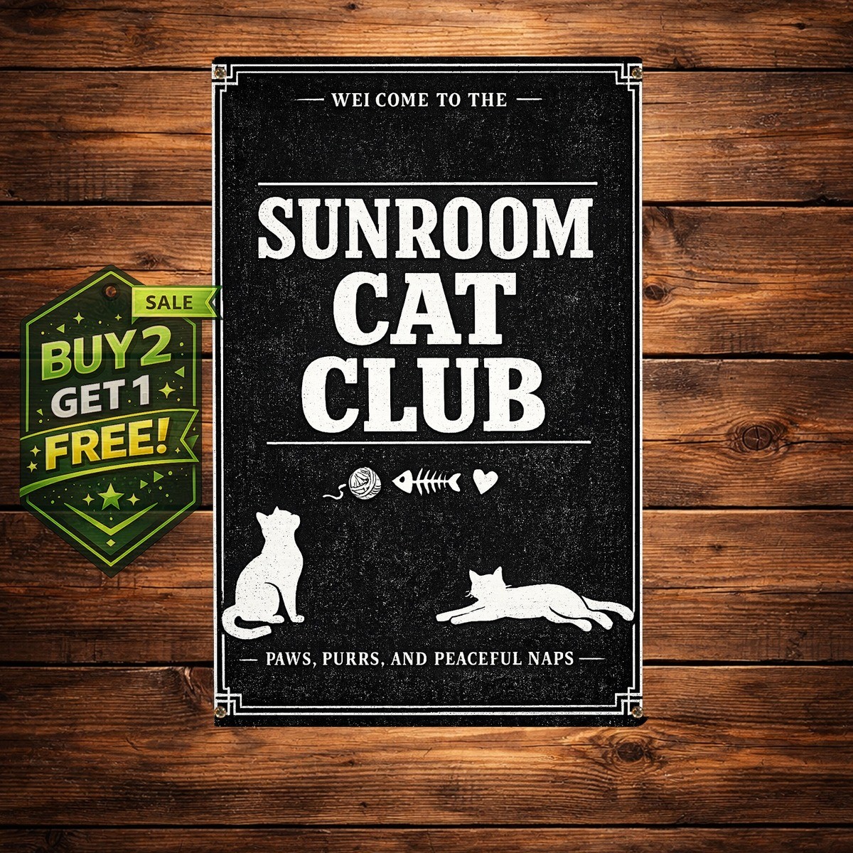 What Happens in the Catio Funny Cat Lover 8x12 Metal Tin Sign Wall Decor