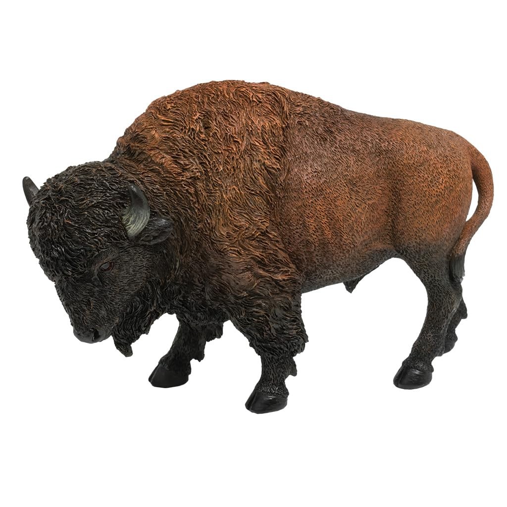 Lipco Buffalo Figurine, 9-inches Length, Poly Stone, Home Decor Accessories