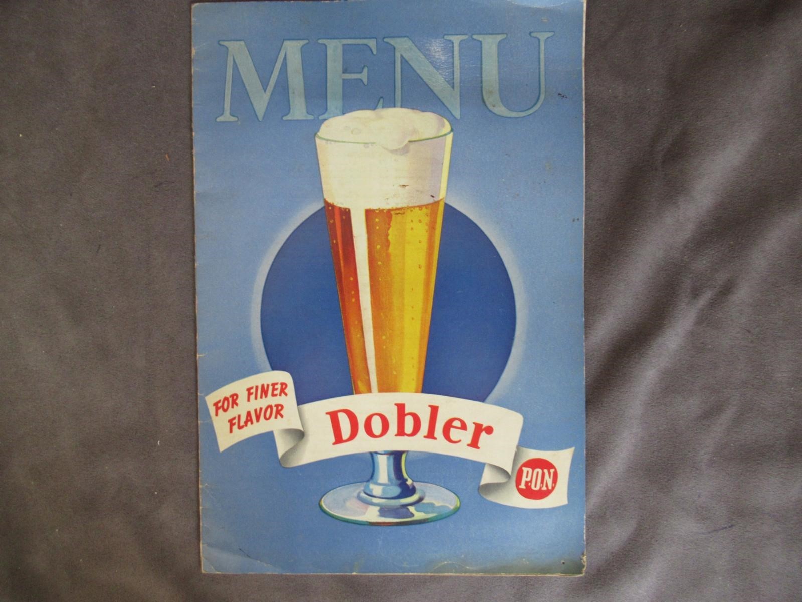 Vintage Menu Holland Hotel Tupper Lake New York Dobler Brewing Co rd19